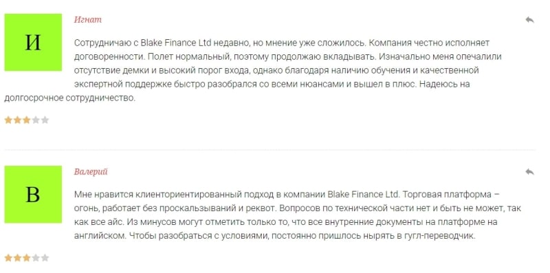 Blake Finance Ltd: отзывы пользователей. Как работает компания и что предлагает?