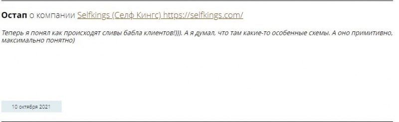 Selfkings: отзывы, основная информация, вывод средств