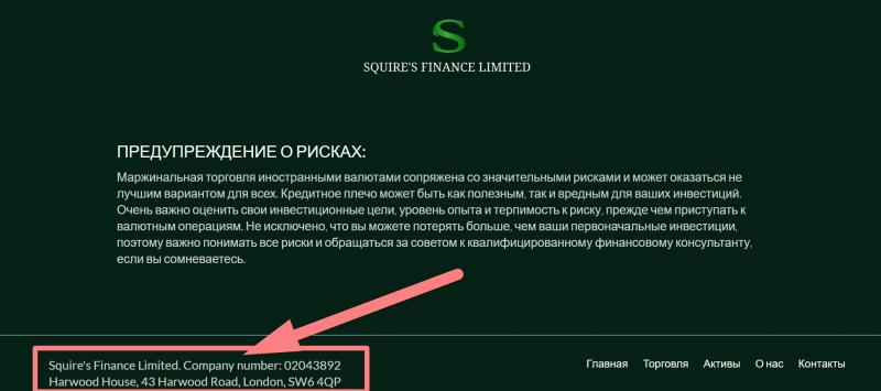 Squire’s Finance Limited – отзывы о брокере squiresfinanceltd.com. Развод