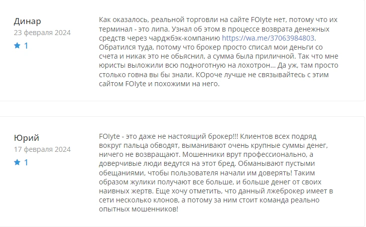 FOIyte — отзывы клиентов. Платит проект или нет?