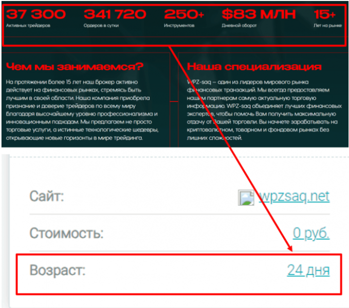 WPZ-saq (wpzsaq.net) лжеброкер! Отзыв Telltrue