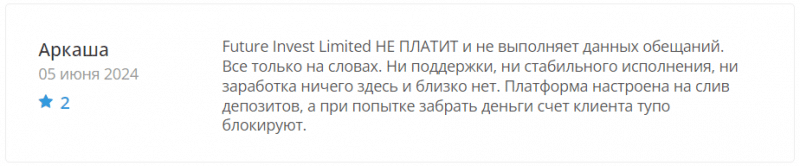 Future Invest Limited отзывы. Обман?