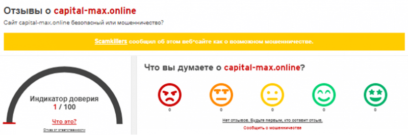 Проект Maxcapital Trade — отзывы, разоблачение