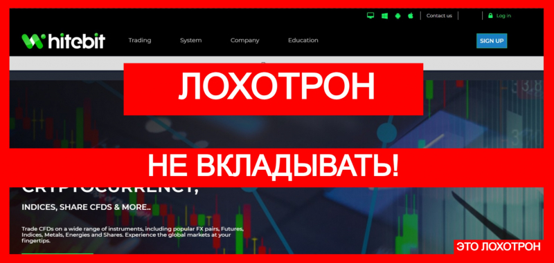 Whitebittrades (whitebittrades.com) лжеброкер! Отзыв Telltrue